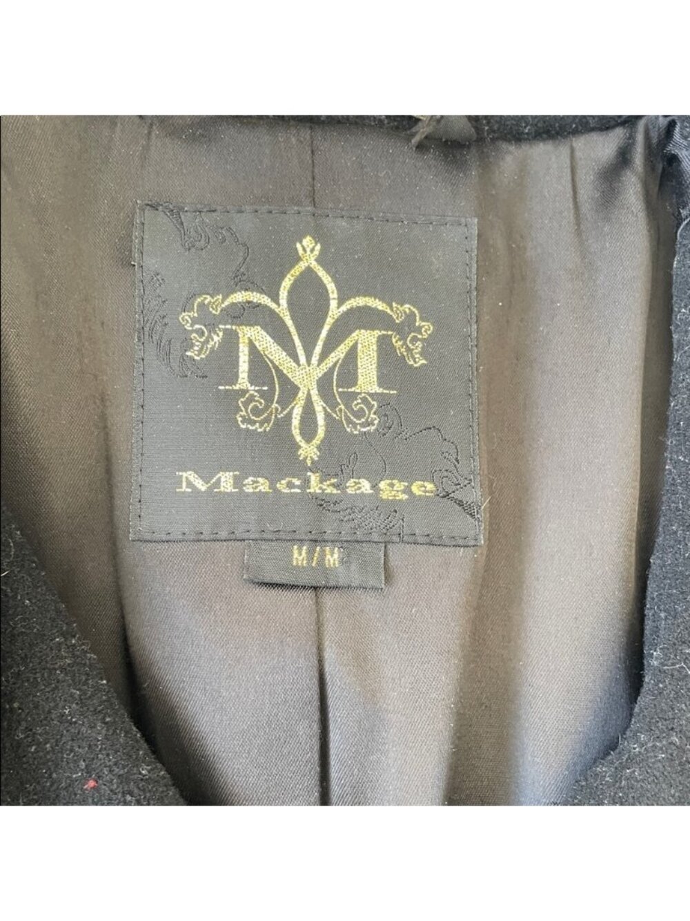 VGC Mackage Wool Blend Pea Coat - Black - Size Medium - Picture 3 of 4